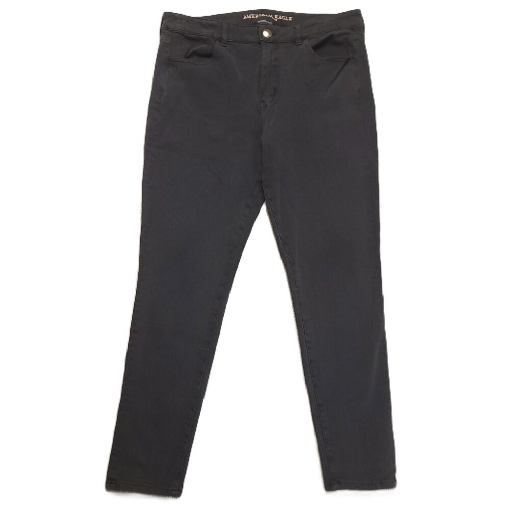 American Eagle Womens 14 Jegging Hi Rise Super Stretch X4 Black Denim
